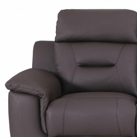 Homeroots 90 x 41 x 41 in. Modern Brown Leather Reclining Sofa 343838